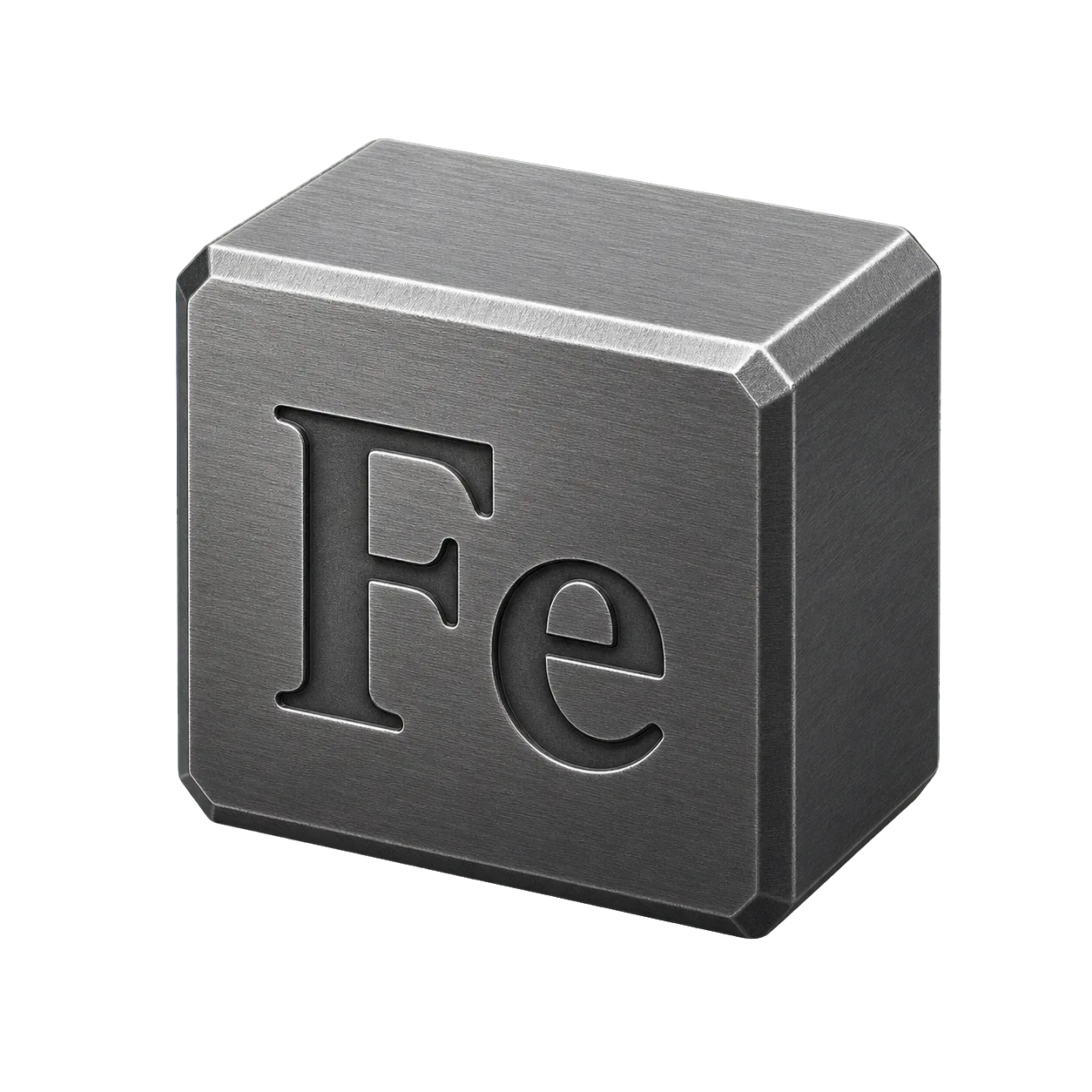 FeVOS metallic iron block mark